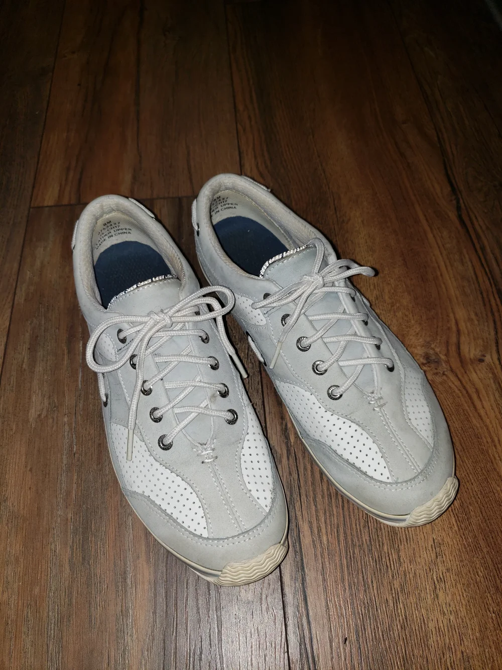 Women's Sperry Casual Lace-Up Sneakers in Light Gray and White